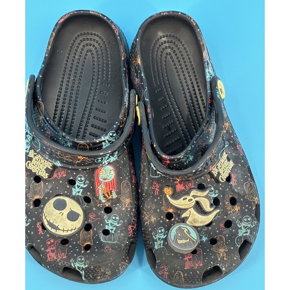 Disney Nightmare Before Christmas Crocs w/ Jibbitz Black Juniors J4